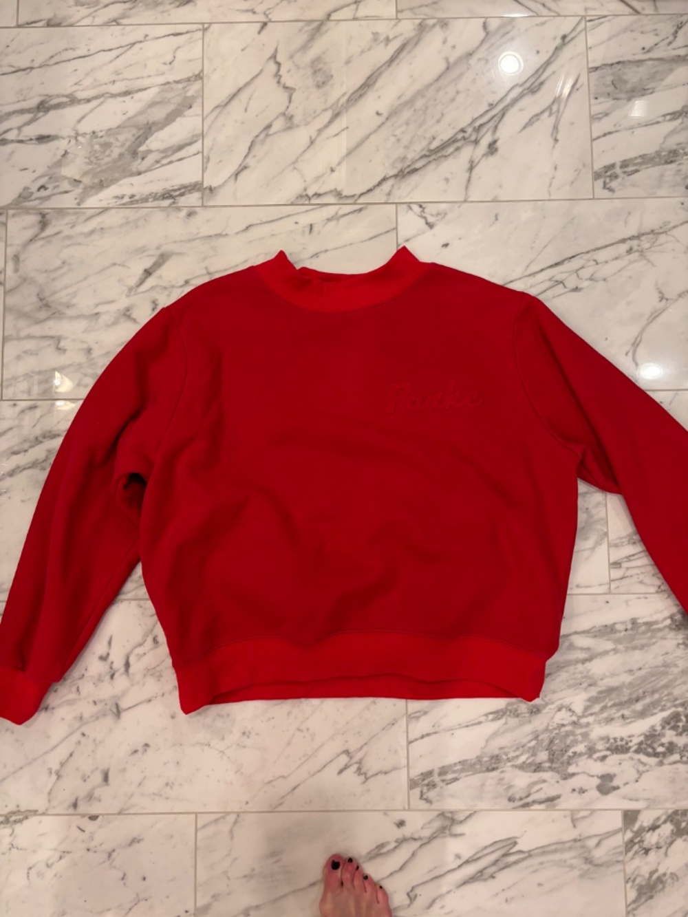 PARKE Valentines Embossed Mockneck in Red - Limited Edition HERITAGE - Picture 6 of 6